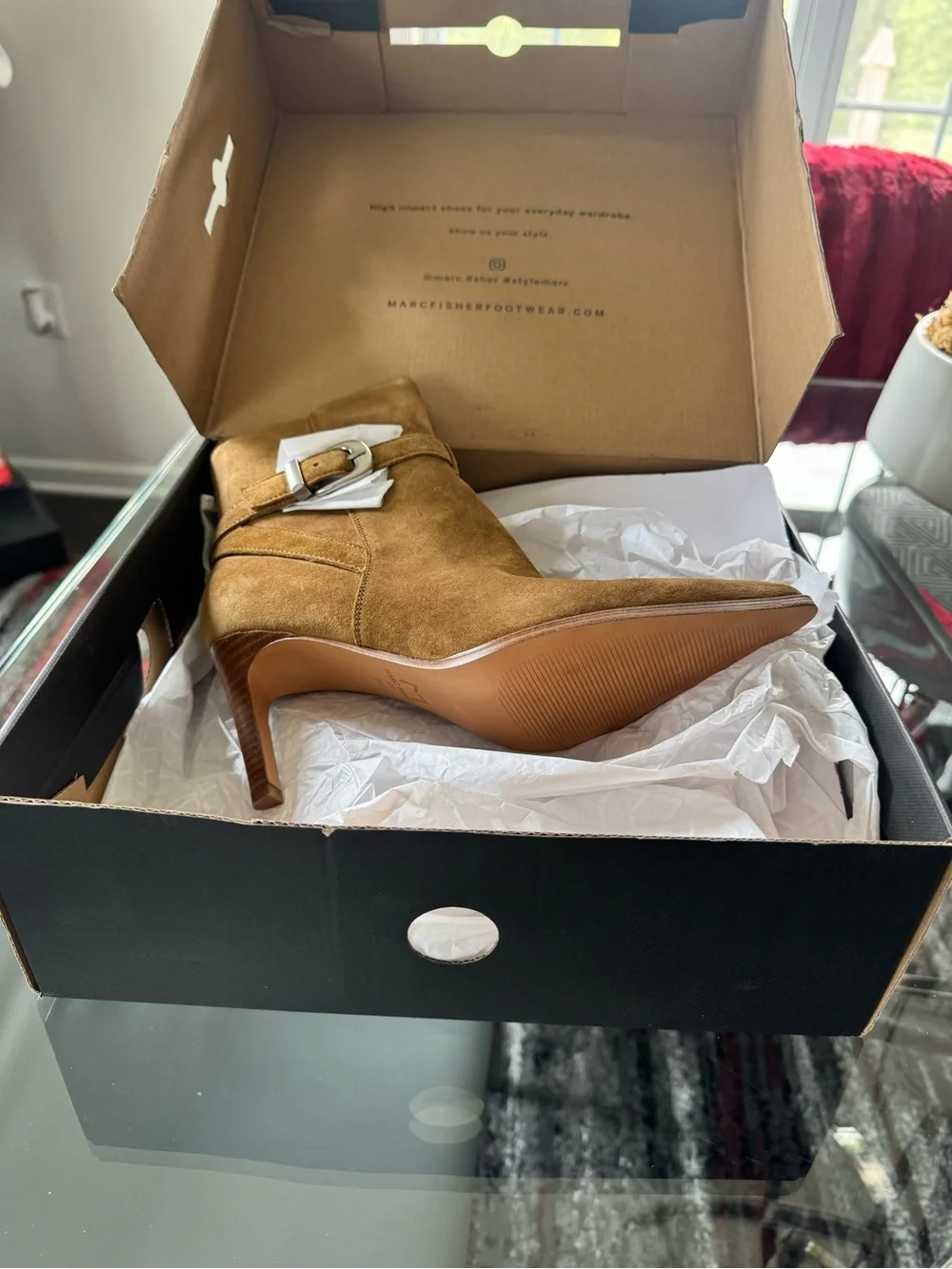 Marc Fisher LTD Suede Rafia 2 Bootie - Tan